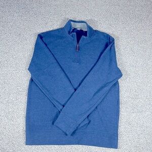 Lands End Blue Pullover- Men’s Quater Zip Sweater Size LG